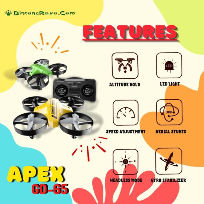Racing Drone APEX GD-65 Mini Drone Green And Yellow Original