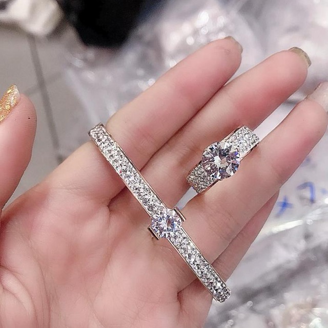 1set perhiasan titanium rosegold