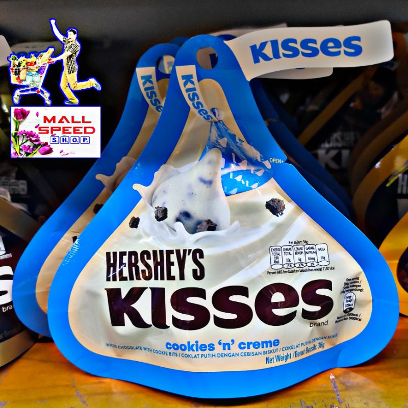 

HERSHEY'S KISSES COOKIES AND CREME 36GRAM IMPORT MALAYSIA HERSHEYS