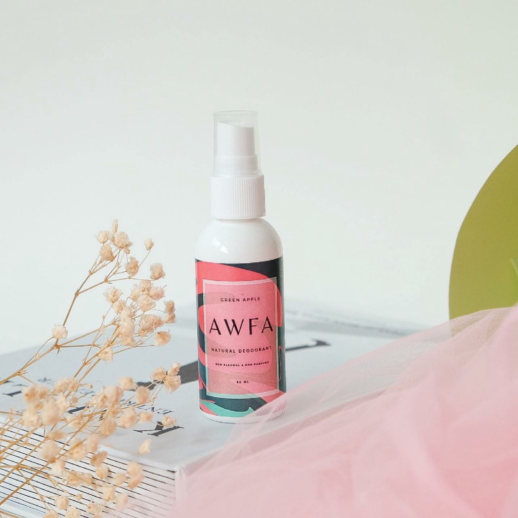 Deodoran Awfa - Natural Deodorant Spray Cair Tawas Alami Original isi 60 ML