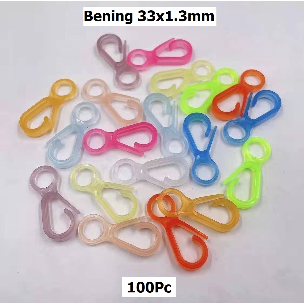 Kaitan Gantungan Angka 8 Plastik Bening Warna-Warni Harga/100Pc