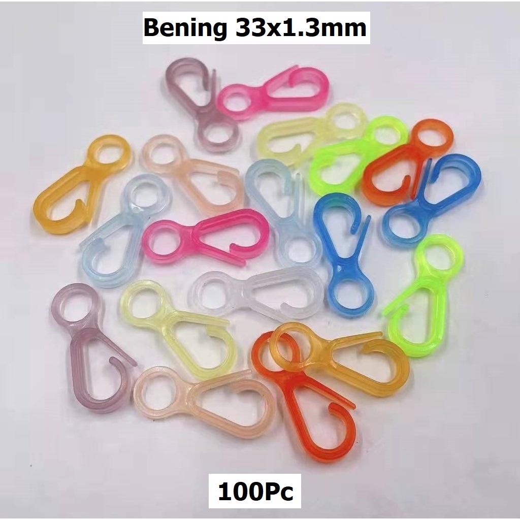 Kaitan Gantungan Angka 8 Plastik Bening Warna-Warni Harga/100Pc