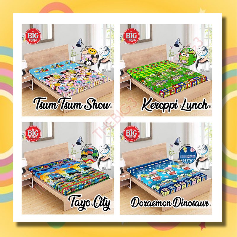 MONALISA Sprei Waterproof 180x200 - anti ompol air water proof Paus Rainbow  Rainbow Dinosaurus Rocket Galaxy180 SP-5