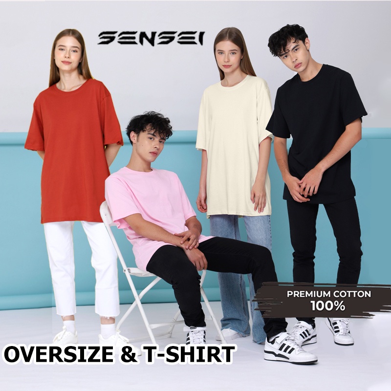 BEE - Kaos Polos Sensei Cotton 100% | Baju Tshirt Tumblr Tee Pendek Oversize Unisex Pria Wanita