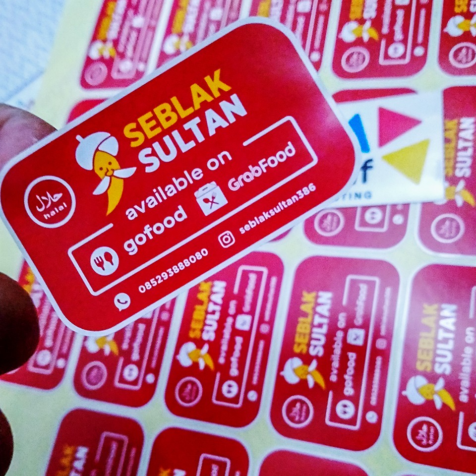 

CETAK STIKER KROMO + CUTING, UNTUK LABEL USAHA DLL UKURAN KERTAS 32,5 x 48,5 cm MINIMAL ORDER 10 LBR