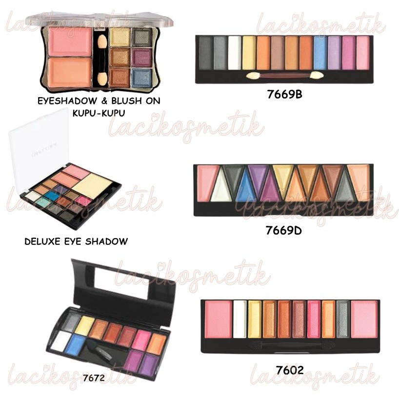 ✨LACI ✨IMPLORA EYESHADOW &amp; BLUSH ON DELUXE 7602 7669D 7669B BUTTERFLY - IMPLORA 2 IN 1 MAKE UP KIT