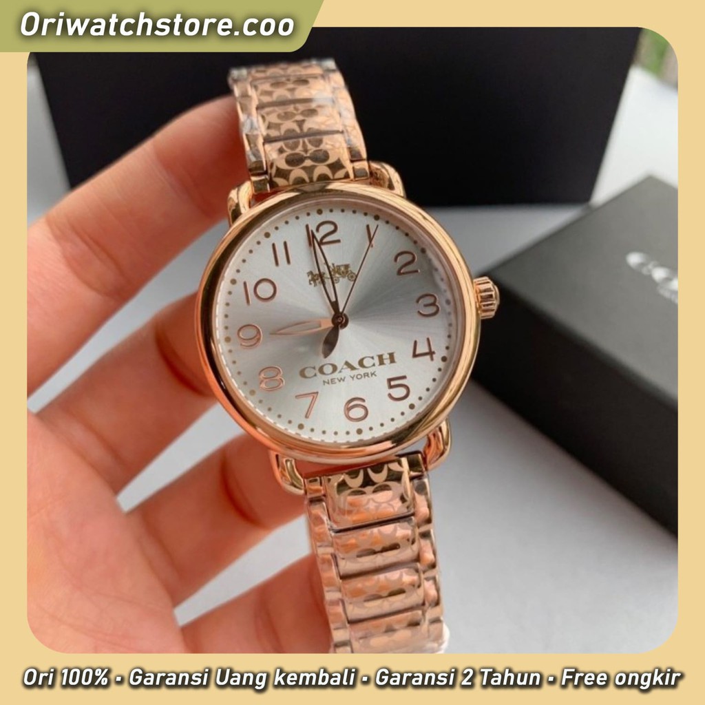 TERLARIS COACH ORIGINAL GARANSI JAM TANGAN WANITA COACH14502497 ROSE GOLD STAINLESS STEEL