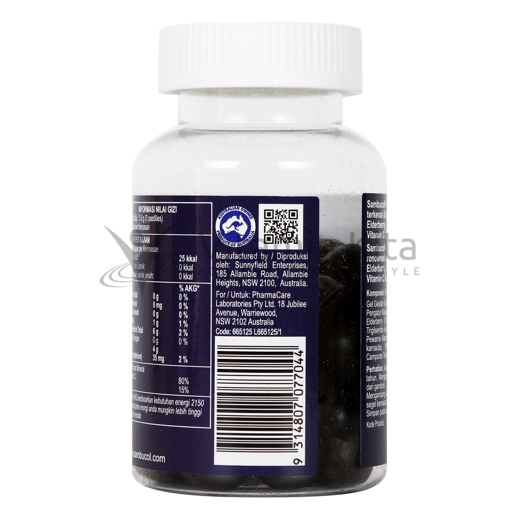 SAMBUCOL BLACK ELDERBERRY VIT C ZINC GUMMIES 50gum BPOM | SAMBUCOL ORI FROM AUSSIE