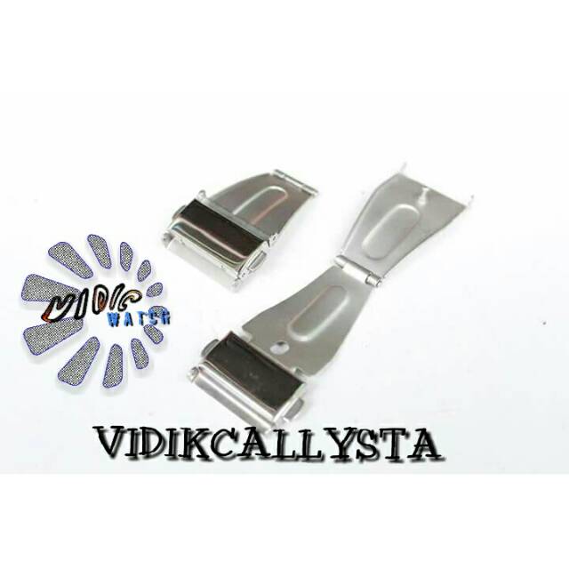 Engsel pengait Pengunci rantai jam tangan 12 14 16 18 20 22 24 26 MM SILVER