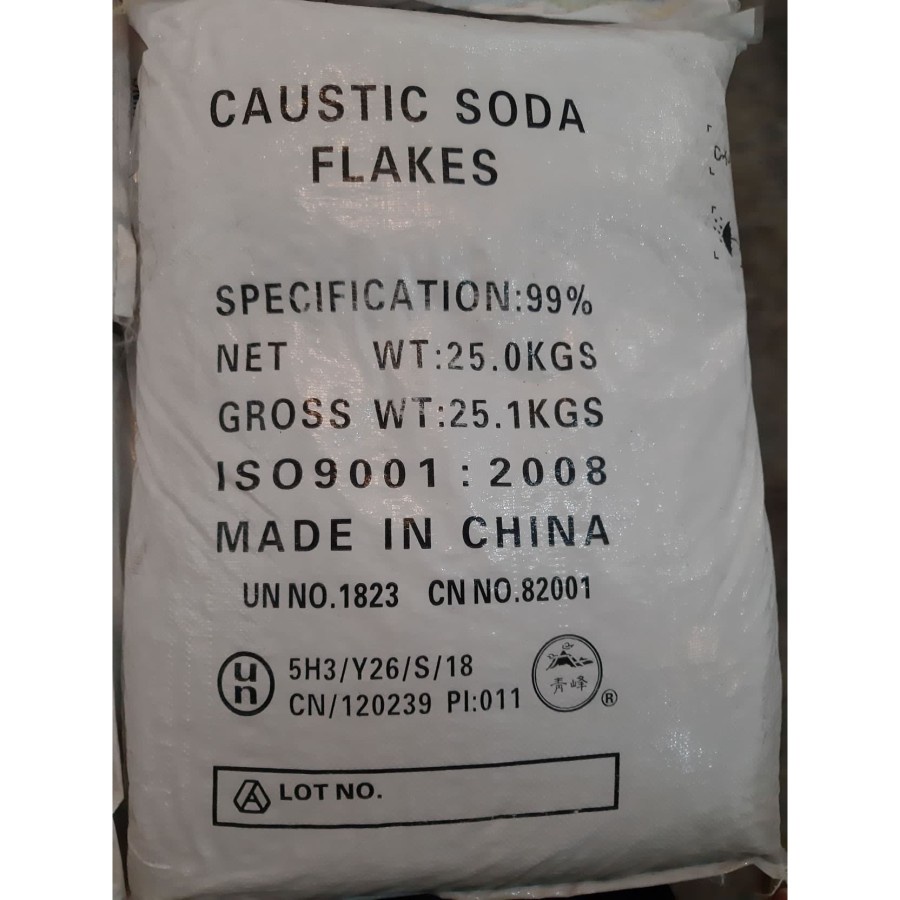 Soda Api isi 25kg CAUSTIC SODA FLAKES 1 Ball 1 Karung