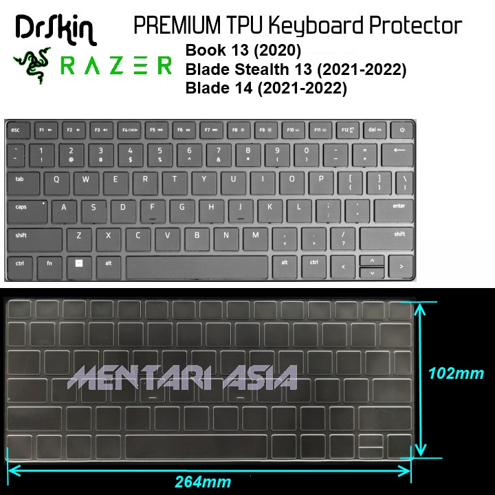 Keyboard Protector RAZER Blade 14 2021-2022 - DrSkin PREMIUM TPU CLEAR