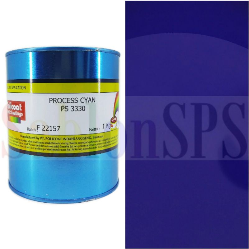 POLICOAT PROCESS CYAN PS 3330 CAT SABLON PVC BASIS MINYAK 1KG