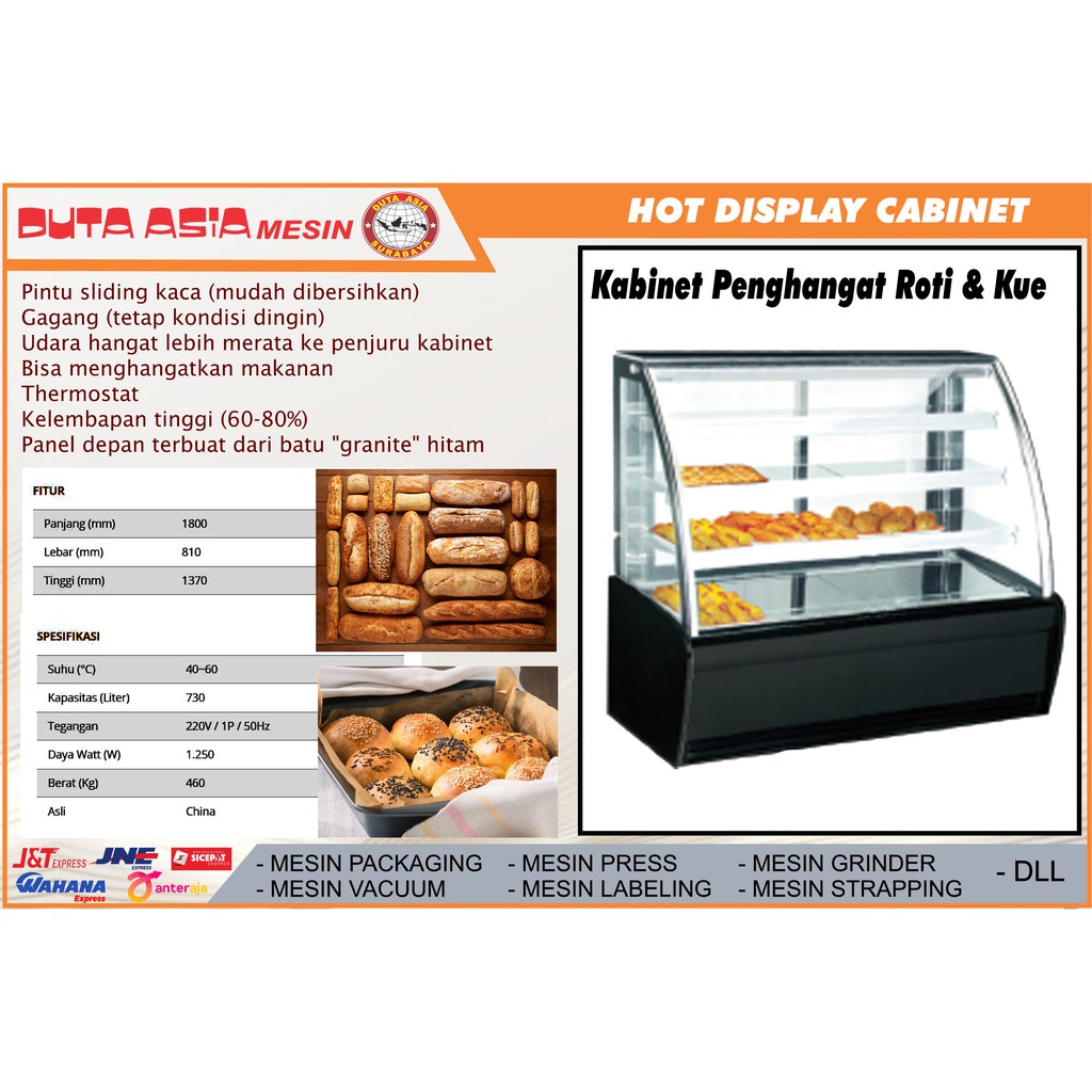PASTRY FOOD WARMER. MESIN ETALASE PENGHANGAT ROTI DAN KUE VOLUME 730L