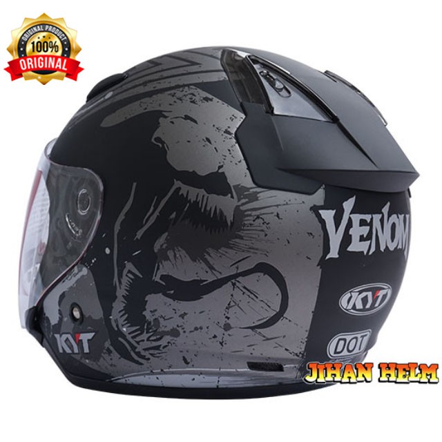 HELM / HELM KYT / HELM KYT DJ MARU VENOM BLACK SILVER DOFF TERMURAH-2