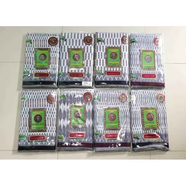 Sarung goyor tenun atbm motif alusan warna putih