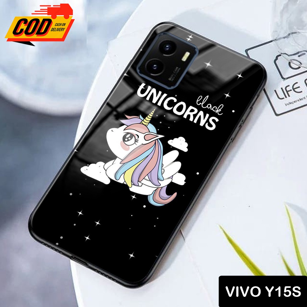 [SC218] Softcase Glass Kaca Vivo Y15s Terbaru 2021 - Case Vivo Y15s - Casing Hp Vivo Y15s - Case hp 