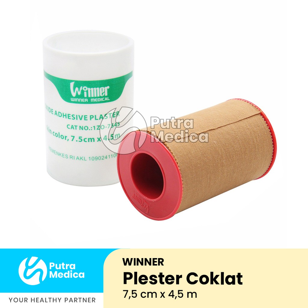 Winner Plester Coklat Roll 7,5cm x 4,5m / Plaster Gulung Perekat Penutup Luka