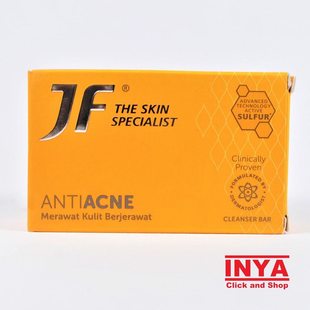 Sabun Muka JF SULFUR ACNE PROTECT OILY CARE Facial Soap Bar Formulated by Dermatologist