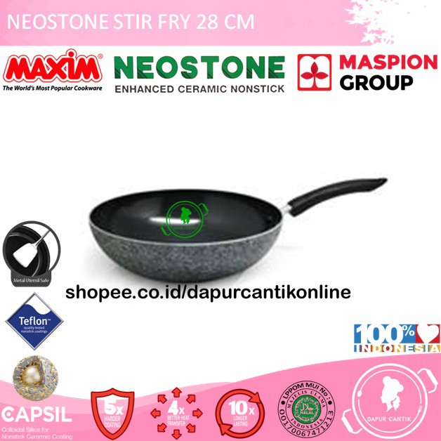 TEFLON FRYPAN STIR FRY 28 CM MAXIM MASPION WAJAN NEOSTONE