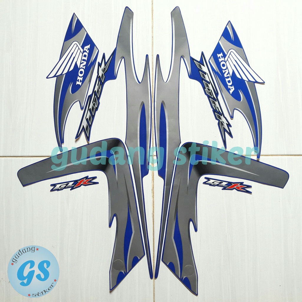 Striping Stiker Motor Honda Tiger Revo 2008 Biru