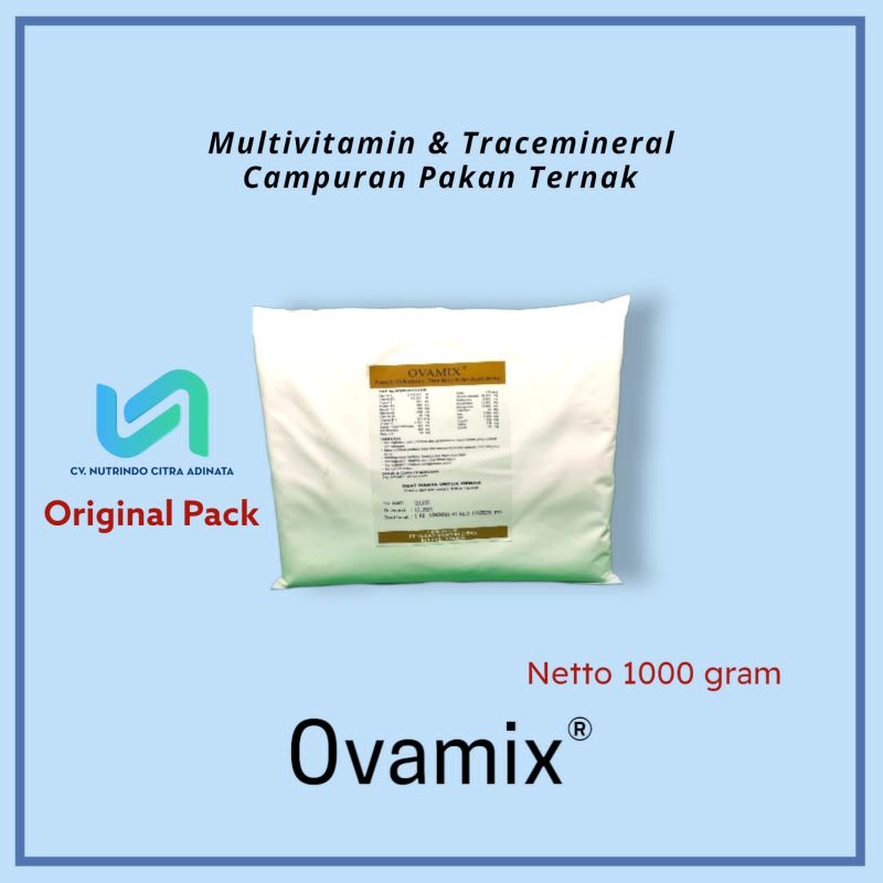 OVAMIX® Mineral Premix untuk ayam, puyuh, kelinci, babi 1Kg (ORIGINAL PACK)
