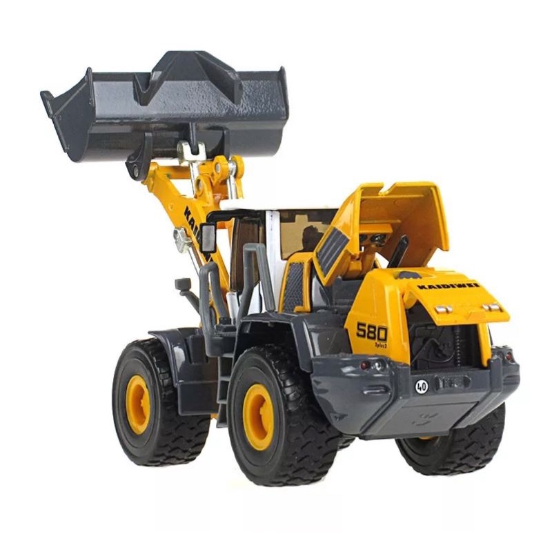 Miniatur Alat Berat KDW Four Wheel Loader Diecast Kaidiwei Skala 1:50