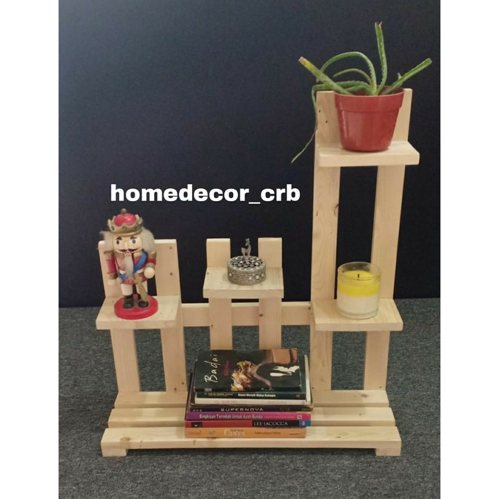 Rak bunga kayu Rak bunga kaktus Rak Bunga kayu minimalis