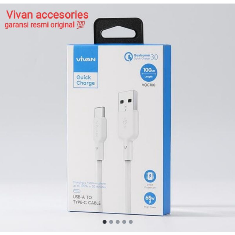 VIVAN VQC100 Type-C 6,5A.Flash Charging 100 CM✓ Data Cable _WHITE