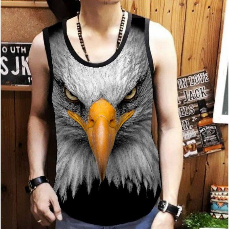 NEL-SINGLET KAOS PRIA/KAOS DISTRO/T-SHIRT PRIA SIGLET BURUNG ELANG