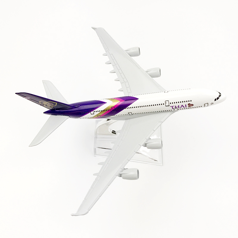 Model Pesawat Terbang Airbus 380 Thailand A380 Bahan Alloy Ukuran 16CM / 20CM