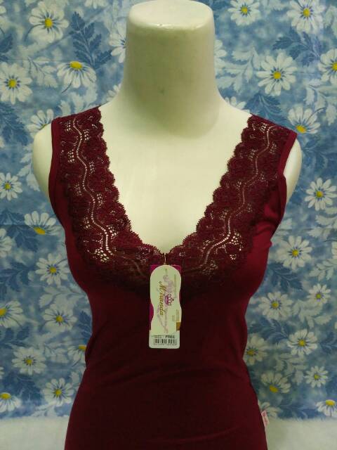 Camisole Renda V Adem Luxury Merk  Miranda 7369 size L - XXL Kaos Dalam Wanita Good Quality