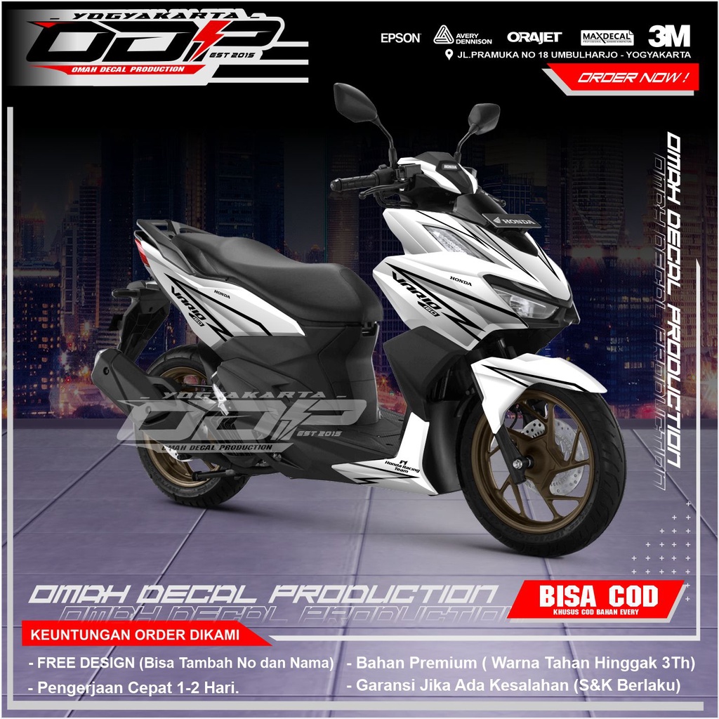 VARIASI aksesoris stiker decal VARIO 160 injeksi fi full body dekal striping honda new VARIO 160 201