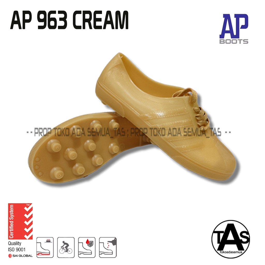 Sepatu Karet  AP Boots Cucuk 963 CREAM Size 39-43 - Sepatu Karet AP Boots Multifungsi  - AP Boots Petani dan Berkebun
