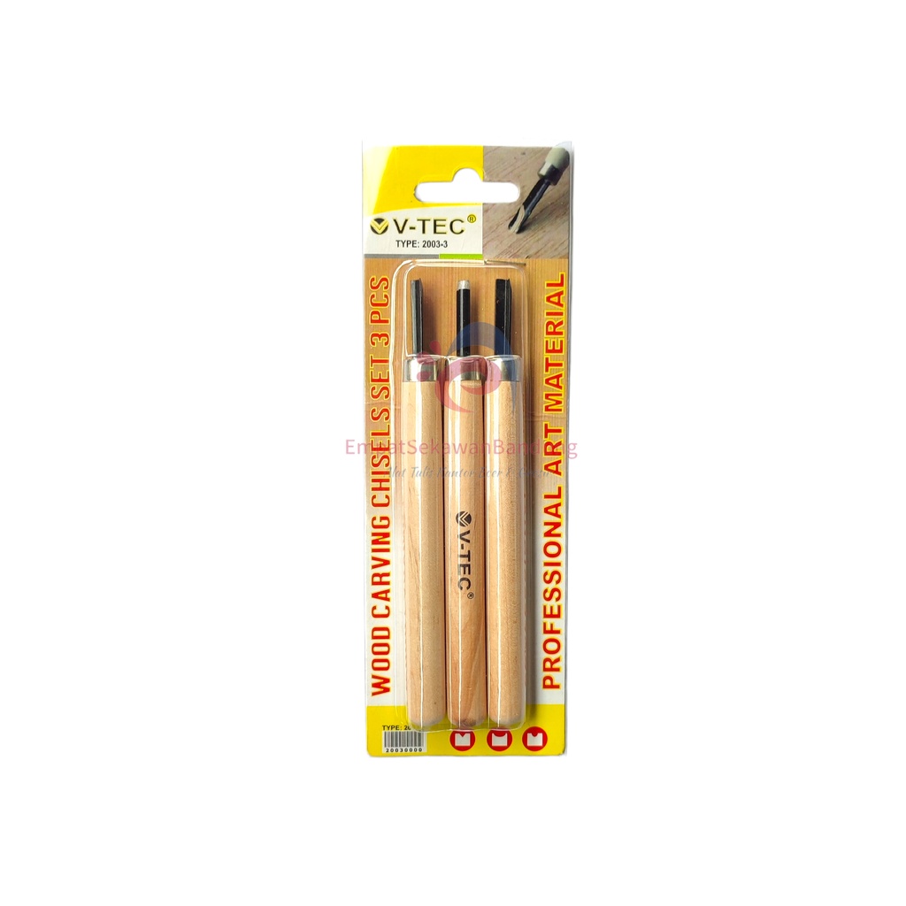 

V-Tec Wood Carving Chisels Set 3 / Vtec Pisau Ukir Set 3 / Alat Ukir Kayu V-Tec – Set 3 SHESB