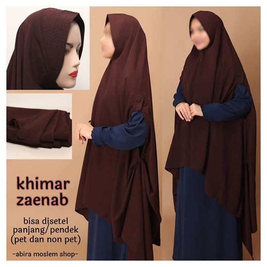 Jilbab Instan polos panjang pet murah Bergo Hijab Khimar Zaenab