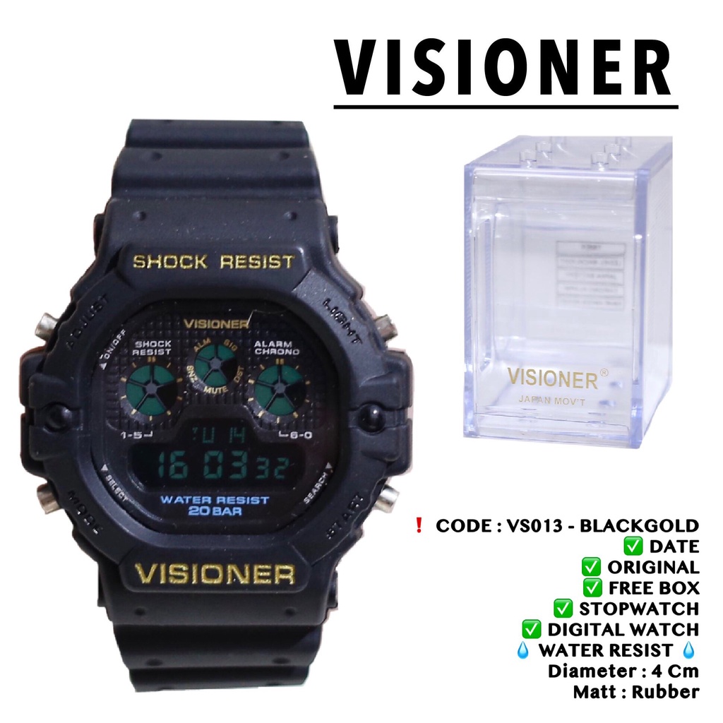 jam tangan pria wanita ORIGINAL Visioner DIgital watch sporty anti air free box anti air garansi 1 tahun VS015