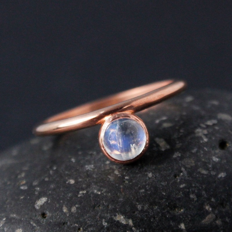 Cincin Bahan Sterling Silver 925 Hias Moonstone Untuk Wanita Jza005