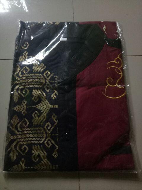 Baju Batik Koko Kombinasi Bordir Reguler M L Xl Original