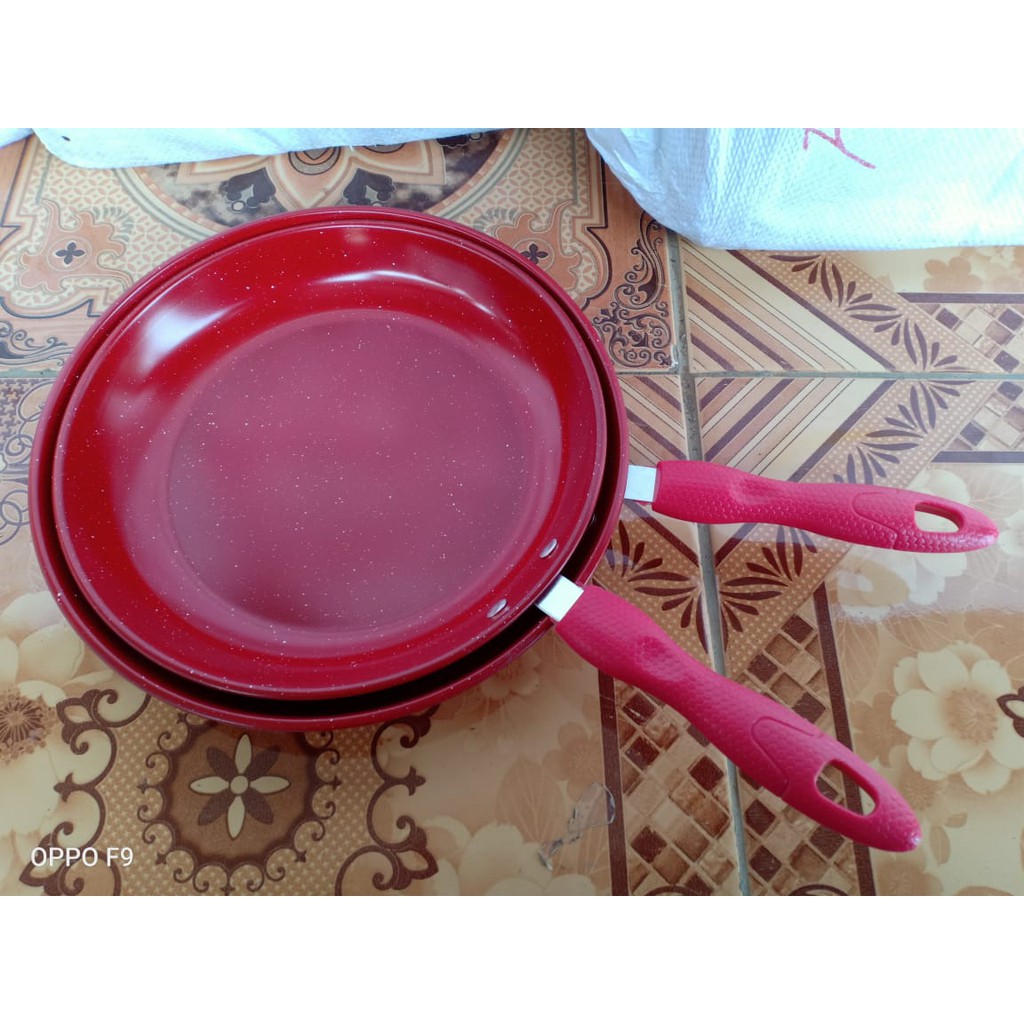 FRY PAN SET MARBLE ALAT PENGGORENGAN WAJAN ISI 2