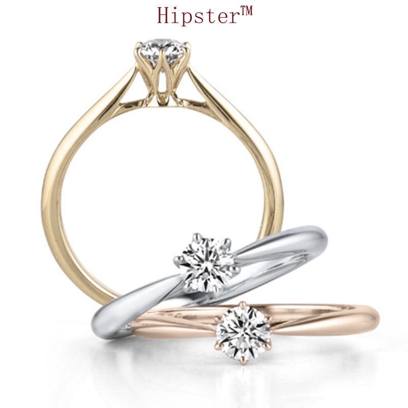 New Hot Sale Simple All-Match Affordable Luxury Fashion Diamond White Gold Color Ring