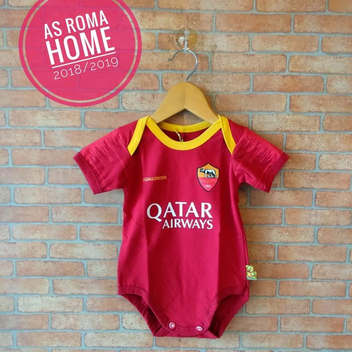 Langsung Order JERSEY BOLA BAYI/JUMPER BOLA/JUMPSUIT BOLA ANAK ( JERSEY AS ROMA HOME Limited