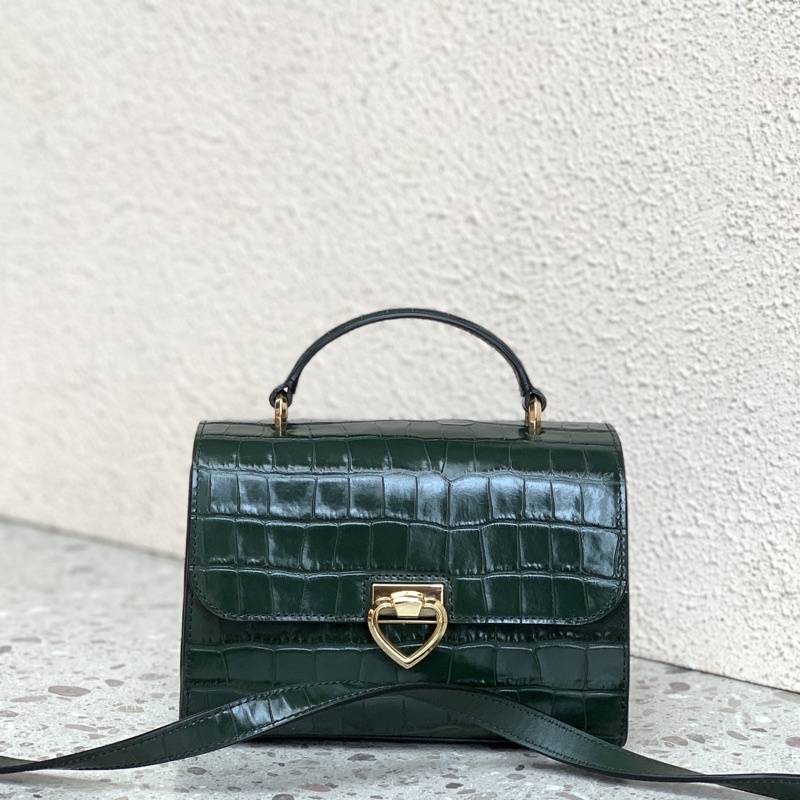 Kate Spade Lovitt Croco Small Top Handle Deep Evergreen