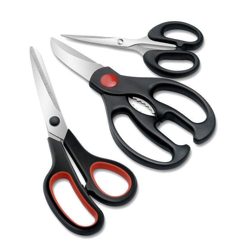 (BOW) 1Set 3Pcs Gunting Dapur Stainless Gunting Rumah Multifungsi Stainless Steel Kitchen Scissors