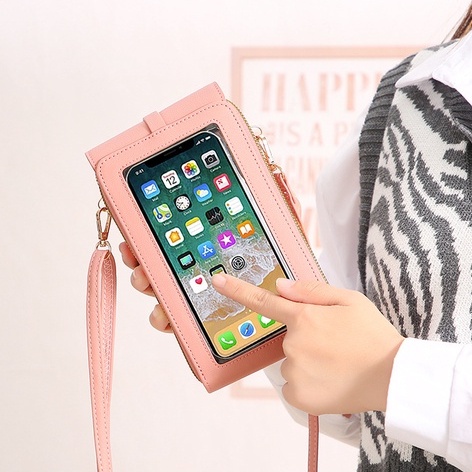 Tas HP Wanita Touch Screen Dompet HP Multifungsi Import Tas Selempang Wanita Kulit Pocket HP 103.ID