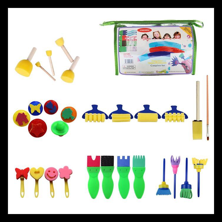 

Termurah Set Kuas & Stempel Busa Aneka Motif Untuk Diy Alat Melukis Anak Tk