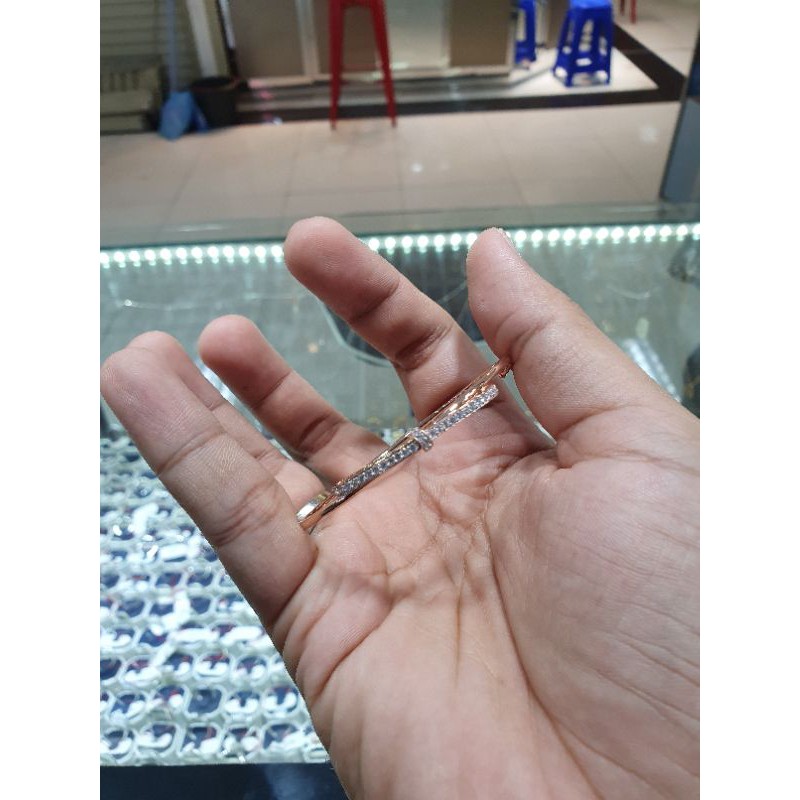 gelang bangle emas 750 rosegold pita list mpp