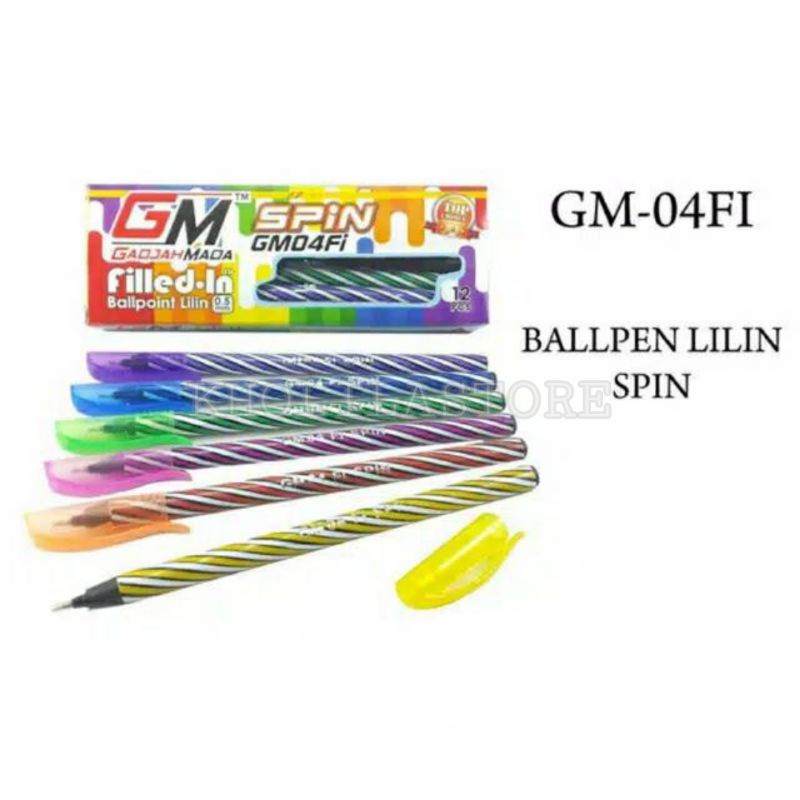 

Pulpen Lilin Ulir GM Spin isi 12 pcs