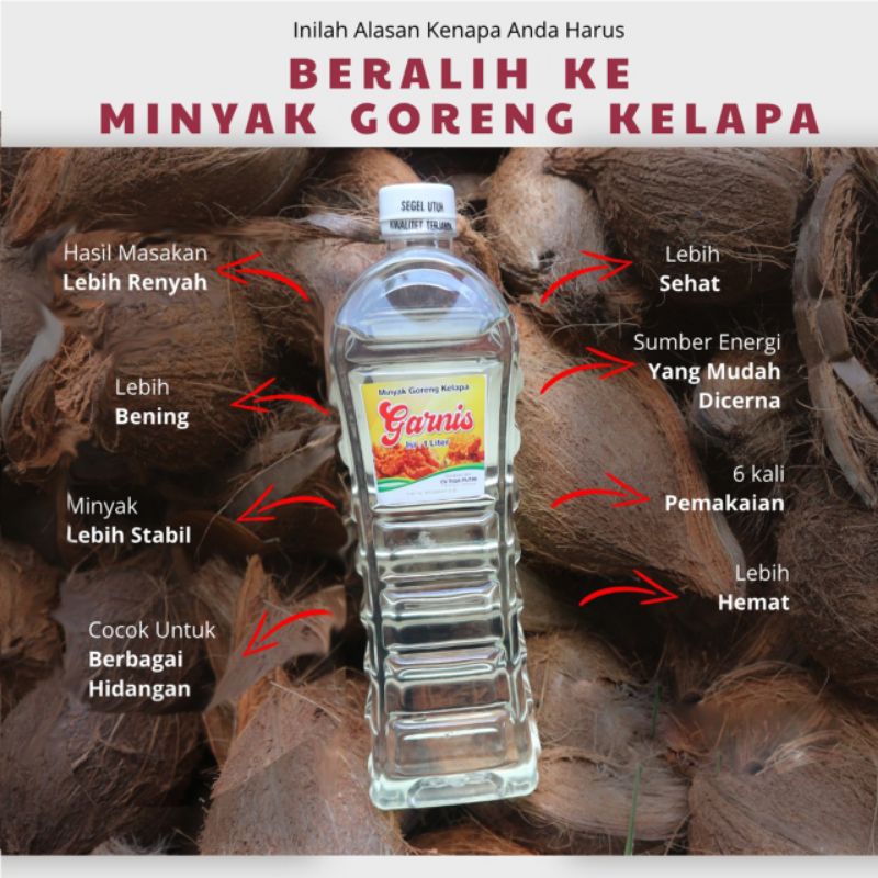 

Minyak Kelapa Garnis Aroma & Rasa Netral Kualitas Ekspor Ukuran 1 liter