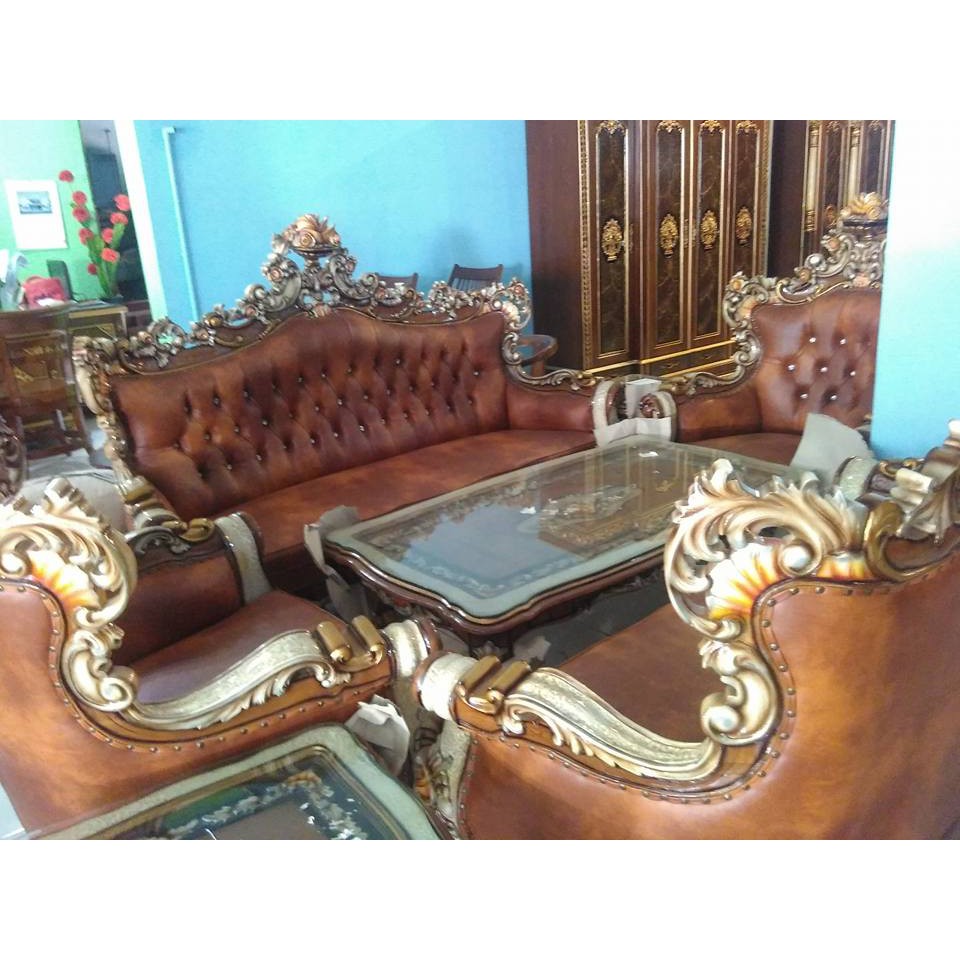 sofa tamu barcelona jati, kursi tamu ukiran jati, mebel jepara, furniture
