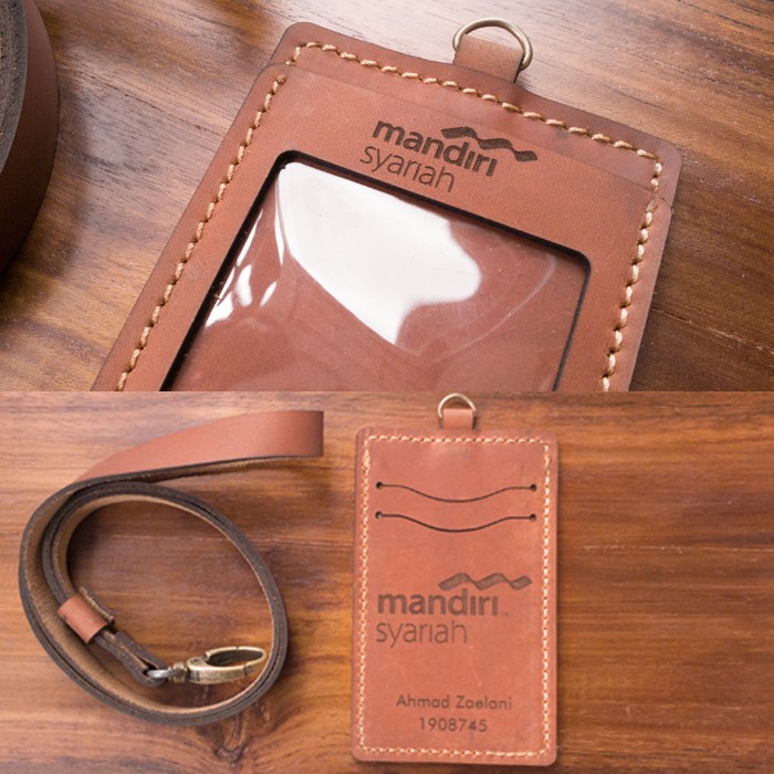 ID CARD HOLDER KULIT ASLI | NAME TAG | FREE GRAFIER NAMA &amp; LOGO